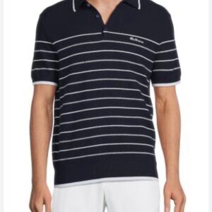 Men's Navy Striped Polo Shirt
